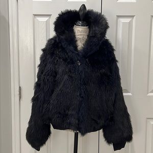 Baby Phat Faux Fur Black Blue Coat